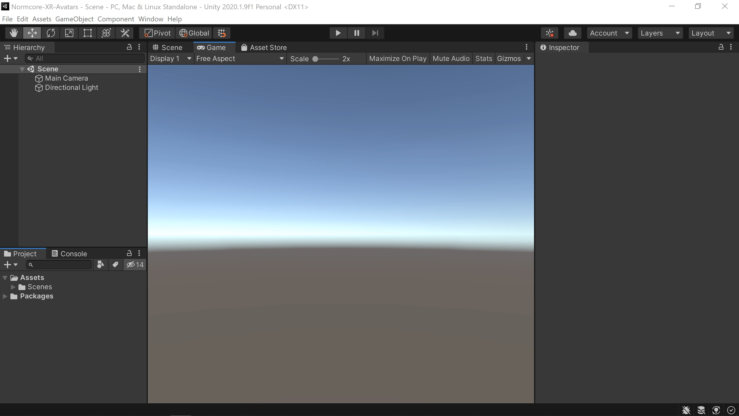 A blank Unity project.